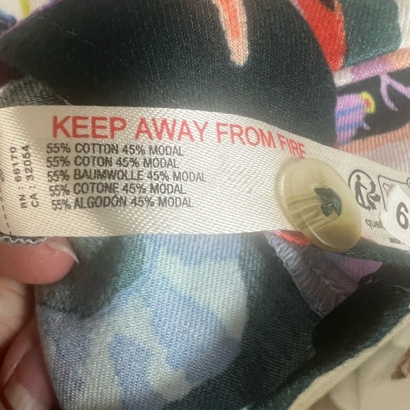 NWT new XS Anthropologie button flannel pajama top multicolor floral pjs - Picture 12 of 17